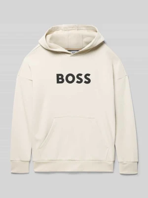 bluza z kapturem o kroju regular fit z mieszanki bawełny model 'IVORY' Boss