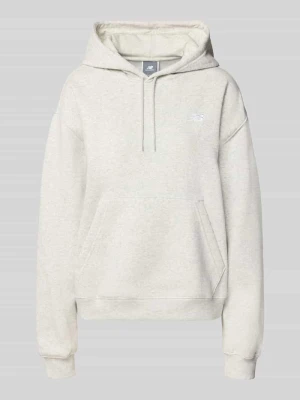 bluza z kapturem o kroju regular fit z mieszanki bawełny New Balance Jasnoszary melanż