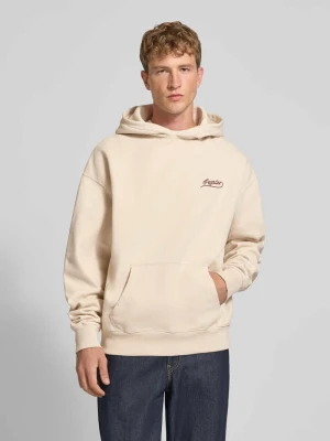 bluza z kapturem o kroju regular fit z mieszanki bawełny Pegador Beżowy
