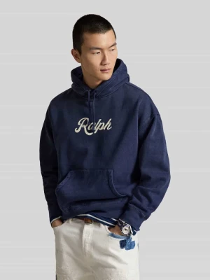 bluza z kapturem o kroju regular fit z mieszanki bawełny Polo Ralph Lauren Ciemnoniebieski