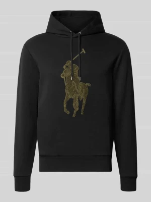bluza z kapturem o kroju regular fit z mieszanki bawełny Polo Ralph Lauren Czarny