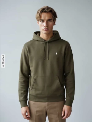bluza z kapturem o kroju regular fit z mieszanki bawełny Polo Ralph Lauren Oliwkowy