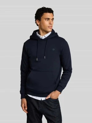 bluza z kapturem o kroju regular fit z mieszanki bawełny Tom Tailor Granatowy