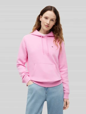bluza z kapturem o kroju regular fit z mieszanki bawełny Tommy Jeans Mocnoróżowy