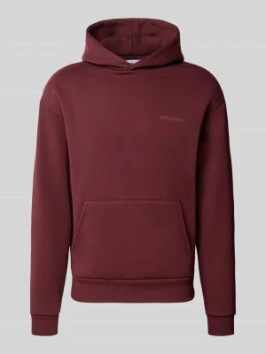 Bluza z kapturem o kroju regular fit z mieszanki bawełny z detalem z logo REVIEW Bordowy
