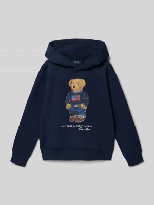 bluza z kapturem o kroju regular fit z nadrukiem polo bear Polo Ralph Lauren Teens