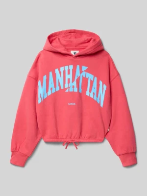 Bluza z kapturem o kroju regular fit z nadrukiem z logo Garcia