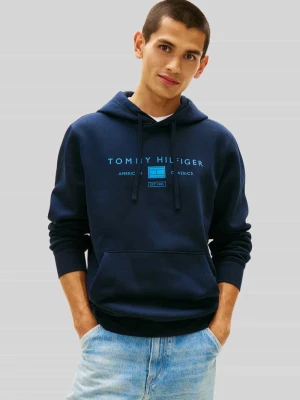 bluza z kapturem o kroju regular fit z nadrukiem z logo Tommy Hilfiger
