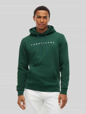 bluza z kapturem o kroju regular fit z napisem z logo Tommy Jeans Ciemnozielony