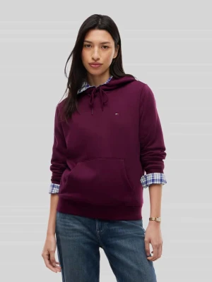 bluza z kapturem o kroju regular fit z subtelnym wyhaftowanym logo Tommy Jeans Bordowy