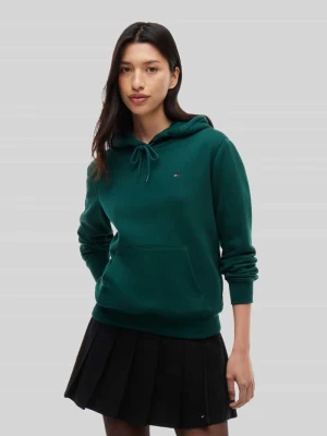 bluza z kapturem o kroju regular fit z subtelnym wyhaftowanym logo Tommy Jeans Ciemnozielony