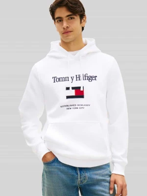 bluza z kapturem o kroju regular fit z Tommy Hilfiger Biały
