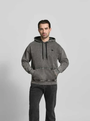 Bluza z kapturem o kroju relaxed fit w optyce denimu Diesel Antracytowy