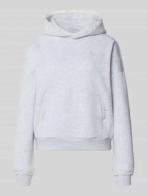 Bluza z kapturem o kroju relaxed fit z dodatkiem bawełny REVIEW Jasnoszary melanż