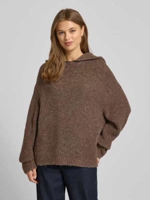 Bluza z kapturem o kroju relaxed fit z dzianiny z mieszanki żywej wełny z dodatkiem wełny z alpaki Marc O'Polo