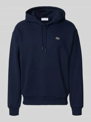 Bluza z kapturem o kroju relaxed fit z mieszanki bawełny Lacoste Granatowy