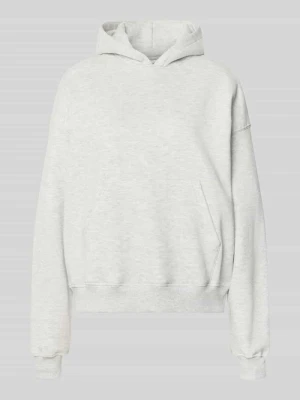 Bluza z kapturem o kroju relaxed fit z mieszanki bawełny model 'Iconic' Gina Tricot Jasnoszary melanż