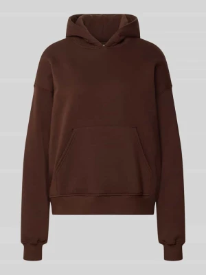 Bluza z kapturem o kroju relaxed fit z mieszanki bawełny model 'Iconic' Gina Tricot Orzechowy