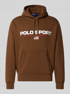 Bluza z kapturem o kroju relaxed fit z mieszanki bawełny Polo Ralph Lauren Jasnobrązowy
