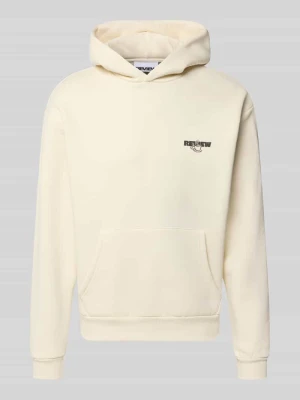 Bluza z kapturem o kroju relaxed fit z mieszanki bawełny z nadrukiem z logo REVIEW Écru