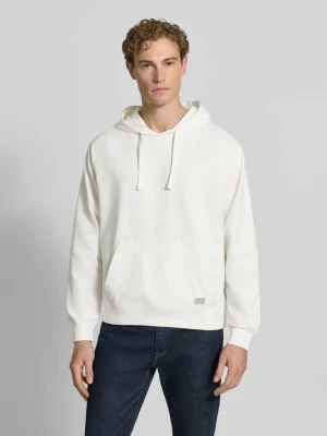 Bluza z kapturem o kroju relaxed fit z mieszanki bawełny z naszywką z logo Guess Złamany biały