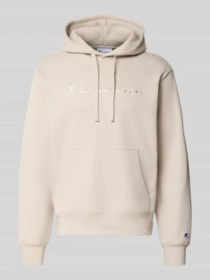 Bluza z kapturem o kroju relaxed fit z mieszanki bawełny z wyhaftowanym logo Champion Beżowy