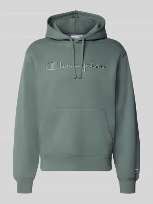 Bluza z kapturem o kroju relaxed fit z mieszanki bawełny z wyhaftowanym logo Champion Petrol