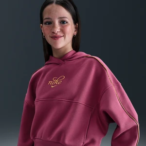 Bluza z kapturem o luźnym kroju dla dużych dzieci (dziewcząt) Nike Club Fleece - Fiolet