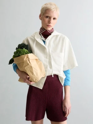 Bluza z kapturem o luźnym kroju Marc O'Polo bílá