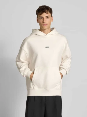 Bluza z kapturem o luźnym kroju z czystej bawełny model ‘NAZARDO’ Hugo Blue