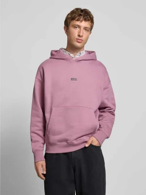 Bluza z kapturem o luźnym kroju z czystej bawełny model ‘NAZARDO’ Hugo Blue