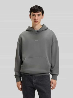 Bluza z kapturem o luźnym kroju z czystej bawełny model ‘NAZARDO’ Hugo Blue