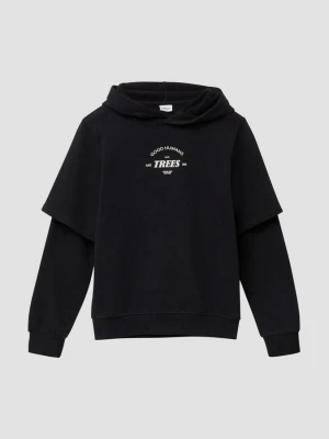 Bluza z kapturem o warstwowym wyglądzie z przytulnym wnętrzem s.Oliver czarny