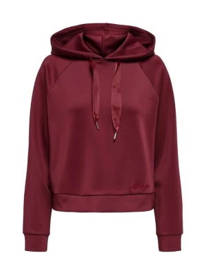 Bluza z kapturem Only ciemnoczerwony