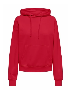 Bluza z kapturem Only czerwony melanż