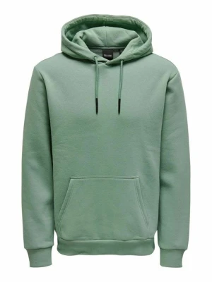 Bluza z kapturem Only & Sons jasnozielony melanż
