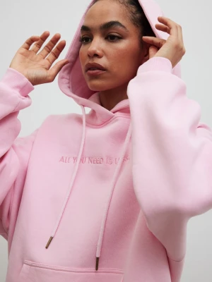 Zdjęcie produktu Bluza z kapturem oraz HAFTEM w kolorze MARSHMALLOW PINK - GARSON Marsala
