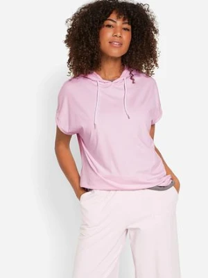 Bluza z kapturem oversize BonPrix fioletowy