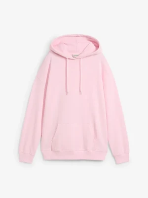 Bluza z kapturem oversize z mieszanki bawełny BonPrix różowy