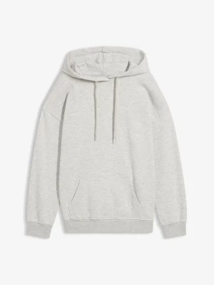 Bluza z kapturem oversize z mieszanki bawełny BonPrix szary