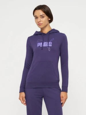 Bluza z kapturem Puma ciemnofioletowy