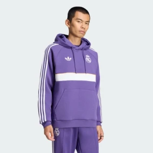 Bluza z kapturem Real Madryt Originals Adidas purpurowy