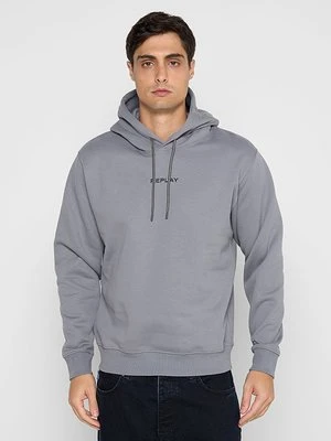 Bluza z kapturem Replay szary