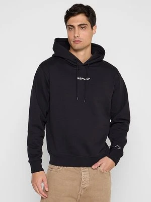 Bluza z kapturem Replay czarny