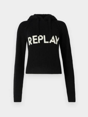 Bluza z kapturem Replay czarny