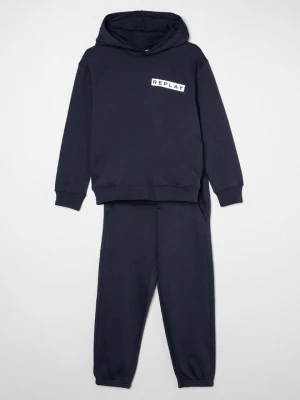 Bluza z kapturem Replay granatowy