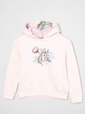 Bluza z kapturem Roberto Cavalli różowy