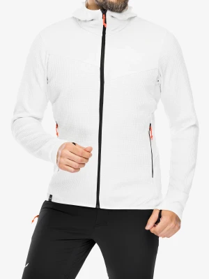 Bluza z kapturem Salewa Puez Waffle Hyb PL HD Jacket - white