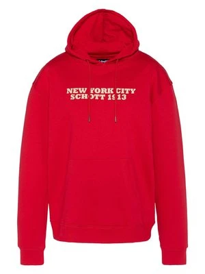 Bluza z kapturem Schott czerwony