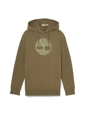 Bluza z kapturem Timberland ciemnozielony